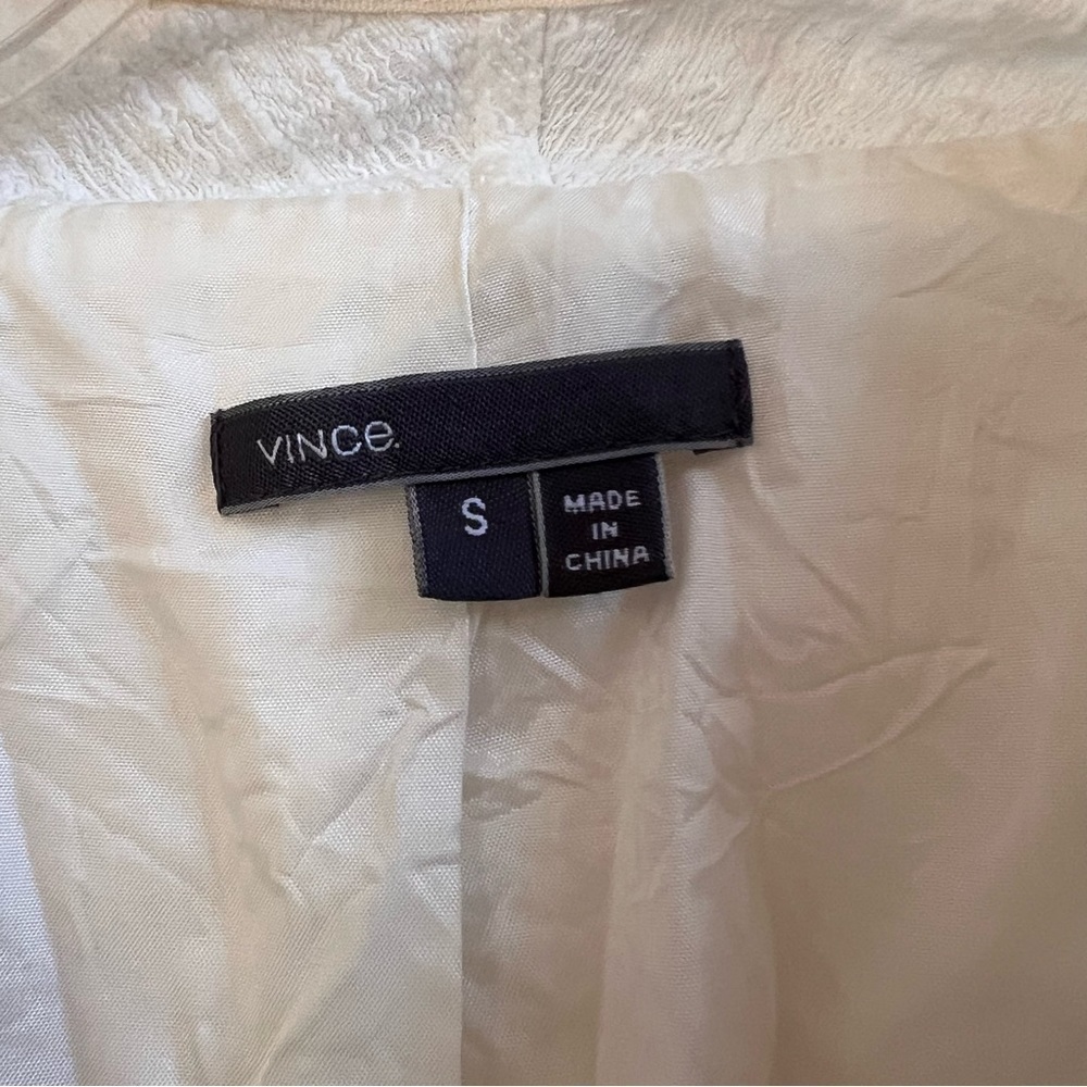 Vince ivory textured fabric asymmetrical zip jacket - Picture 5 of 9